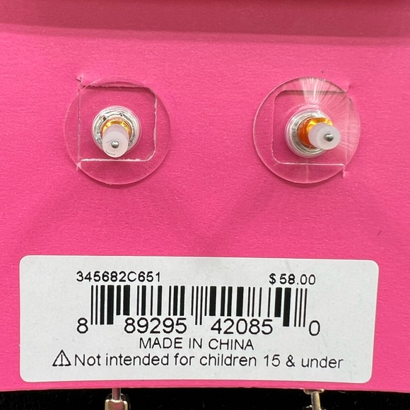 Betsey Johnson NWT  Pink Rhinestone Flamingo Drop Earrings (J013) - Picture 6 of 6